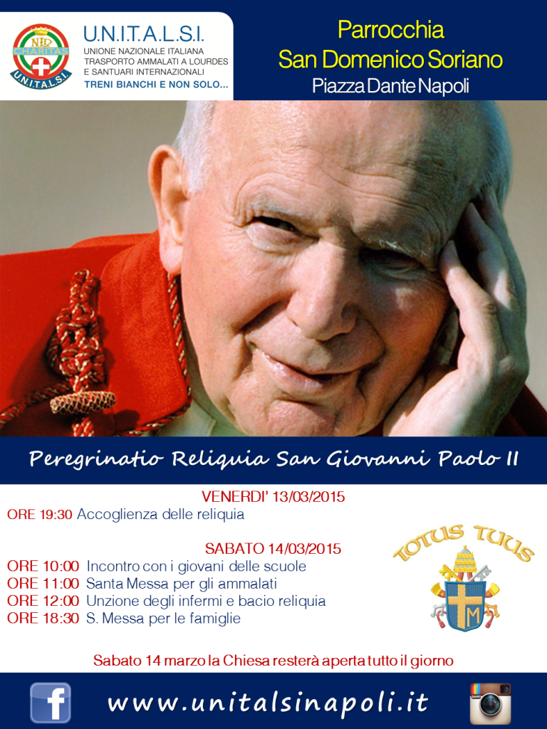 2015 RELIQUIE PAPA JPII DANTE